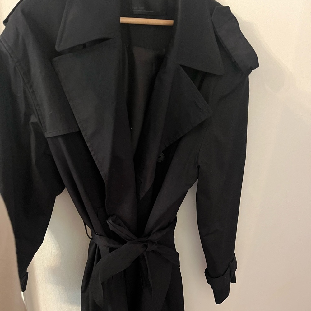 OAK + FORT Black Trench Coat